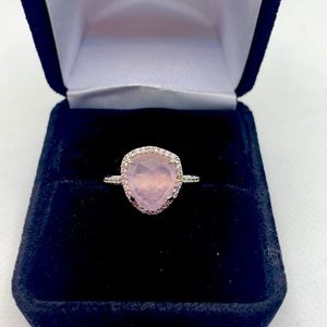 Pink quartz size 7 ring